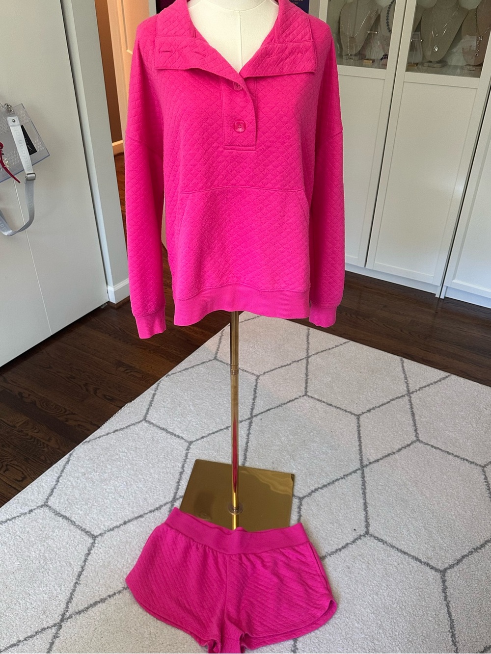 Stars Above Quilted Lounge/PJ Set in bright pink XL